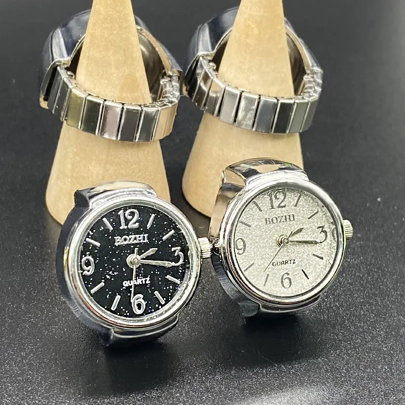 Luxury Finger Quartz Watch Mini Small Elastic Band Watches Female Rings Jewelry Clock Men Women Functional Quartz Watch New Ring