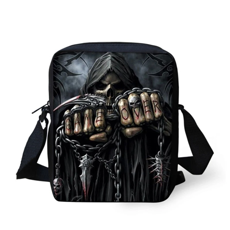 Cook Skull 3D Print Messenger Bags for Men,Male Crossbody Bags 2026 Designer Kids Boys Mini Shoulder Bags,Mens Cross Body bag