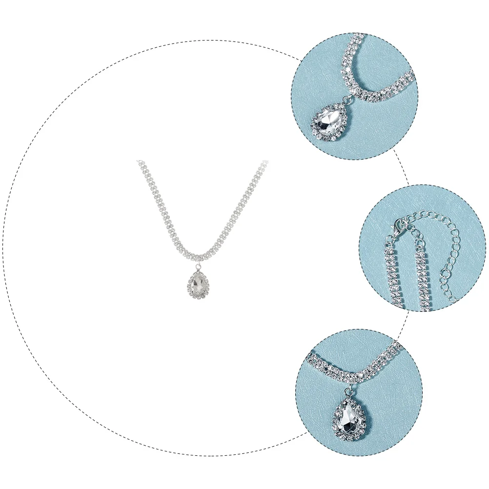 

Rhinestone Necklace Clavicle Pendant Chic Neck Jewelry Exquisite Decorative Accessory for Women Birthday Wedding Party