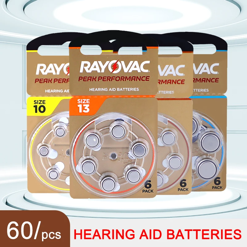 

Mini 60 PCS Hearing Aids Battery PEAK Battery For Hearing Aid 312 13 Size 10 675 Zinc Air Audifonos Long Lasting Massager Tools