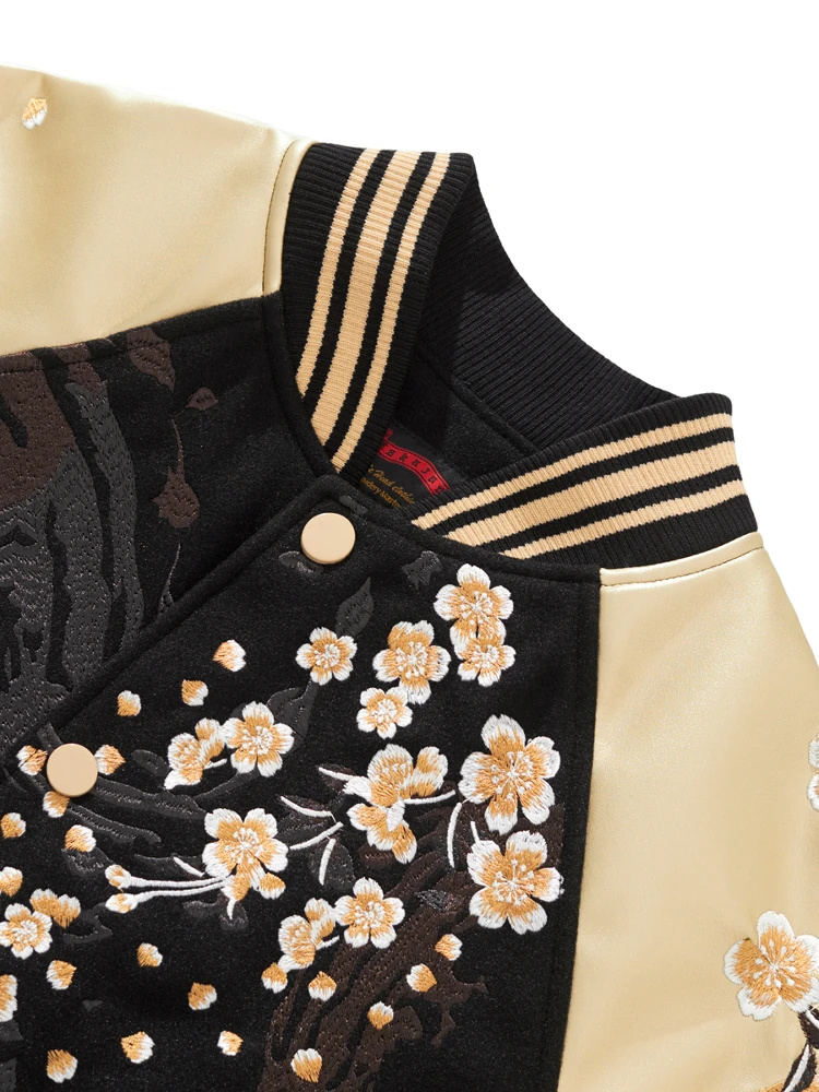 2025 masculino na moda bordado leão jaquetas de beisebol masculino manga longa gola casacos masculino moda bolso decoração jaqueta