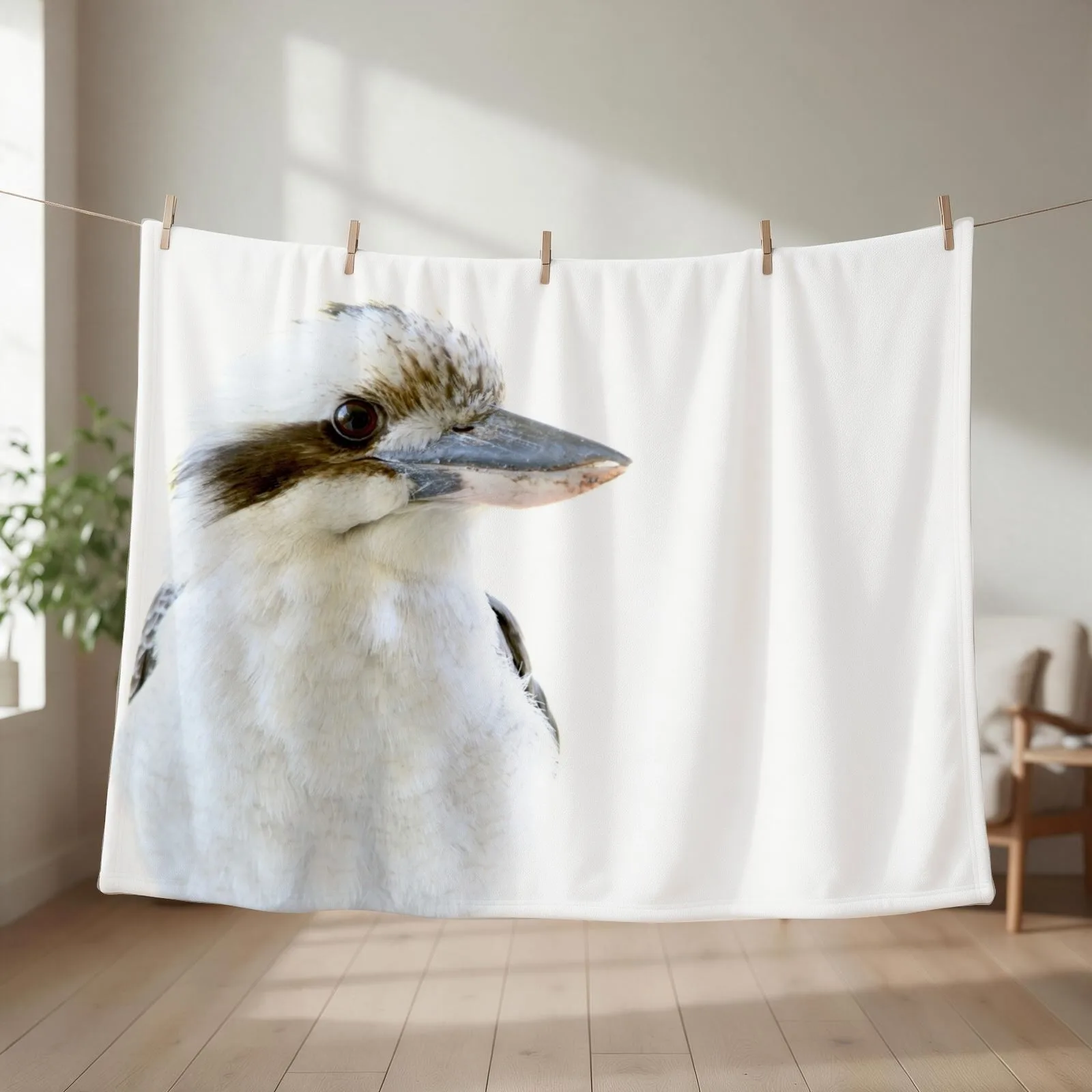 Kookaburra Looking Throw Blanket couch cozy soft plush fuzzy picnic outdoor blanket