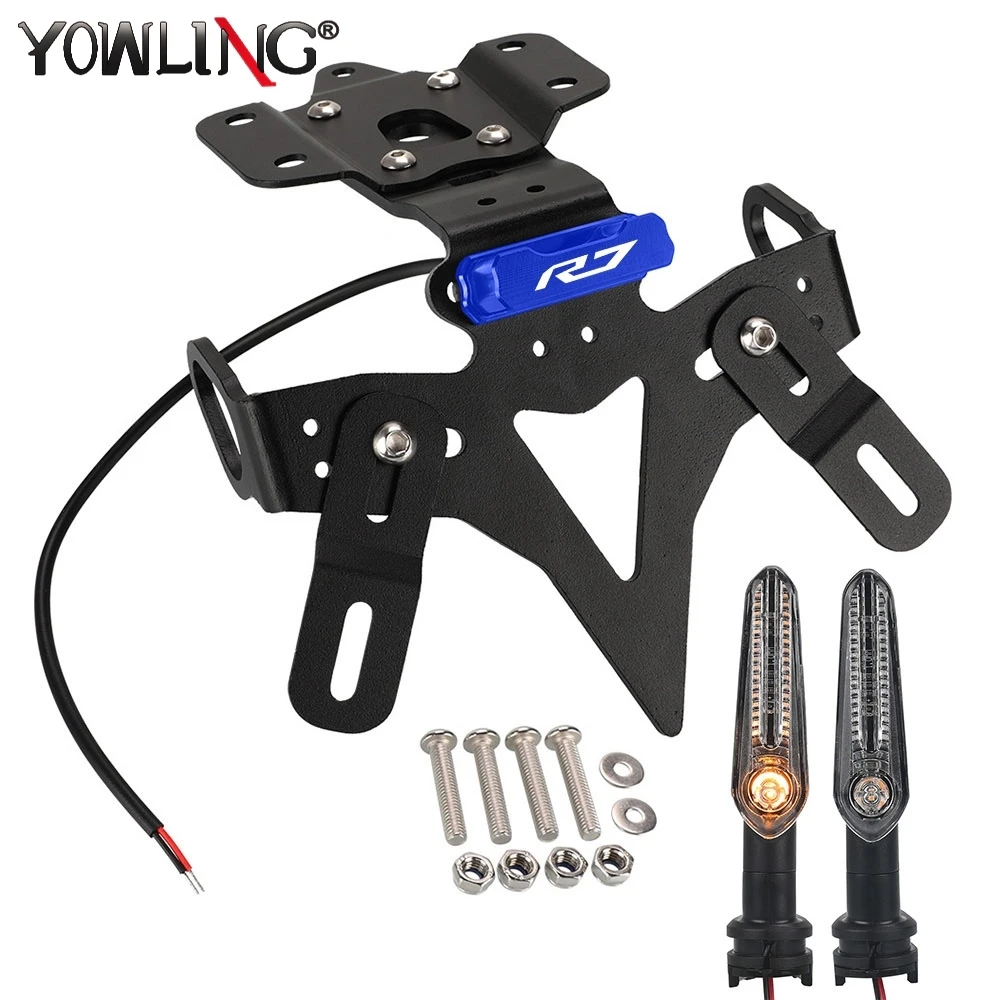 

For Yamaha YZF R7 2021-2023-2024-2025-2026 Motorcycle Rear License Plate Bracket Mount Holder Tail Tidy LED Plate Accessories