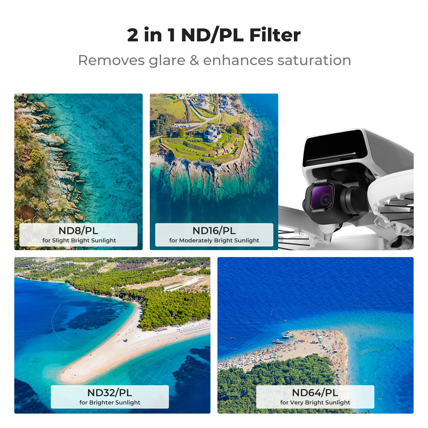 Conjunto de Filtros ND/PL K&F  - Drone Camera Lens avaliação e preço
