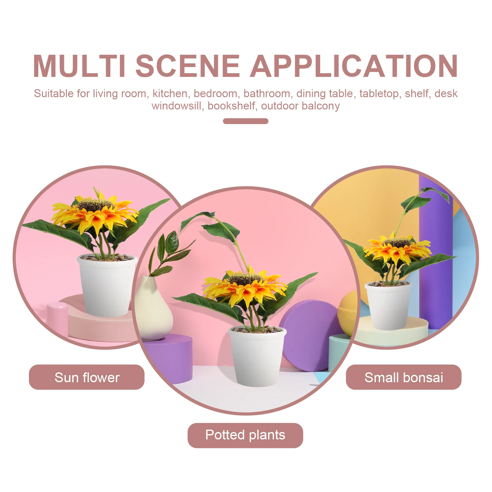 

Simulated Sunflower Bonsai Artificial Potted Plant Decorative Fake Flower Ornament Home Decor Party Living Room Hotel Restaurant