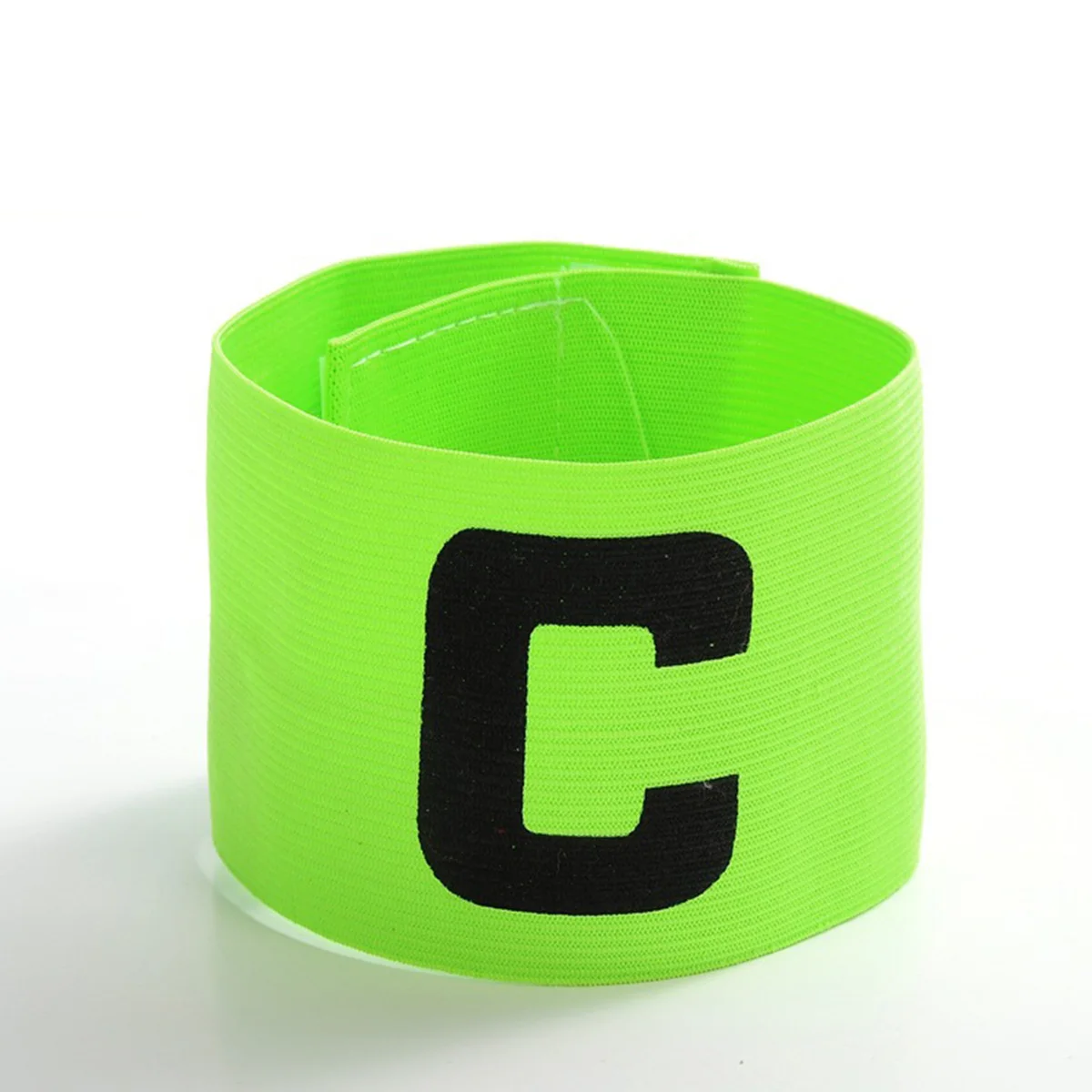 

4PCS Soccer Captain Armband C-shaped Logo Football Player Bands Long Sleeve Elastic Nylon Bright Color Fits