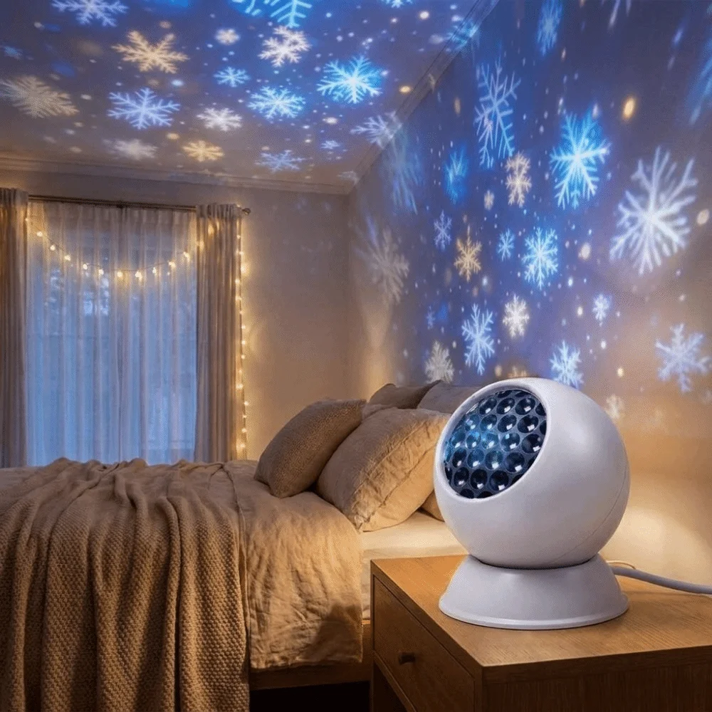 Rotating Dynamic Projector Light Ocean Snowflakes Ocean Wave Projection Light Dynamic USB Powered Christmas Projector Light