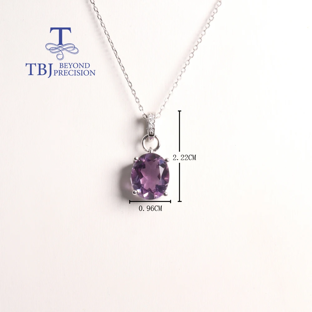 Simple fashion design Natural Six Cornor amethyst Pendant Necklace S925 silver fine jewelry for women and girls birthday gifts