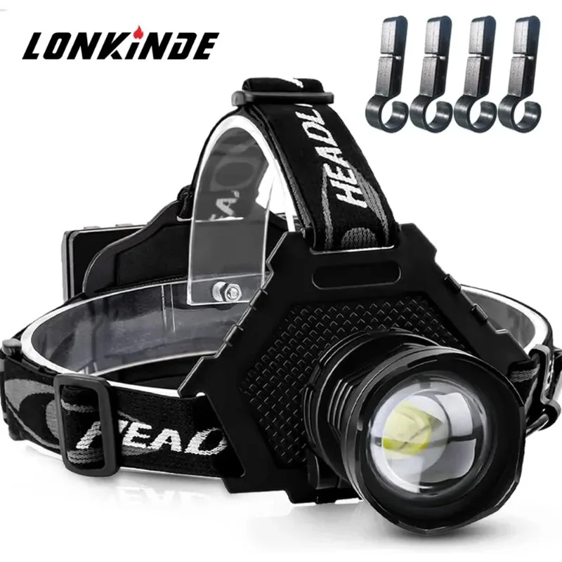

【Best-selling】 Powerful Head Lamp XHP70.2 LED Headlamp 18650 High Power LED Headlight 42W USB Zoom Rechargeable XHP70 XHP50 Camp