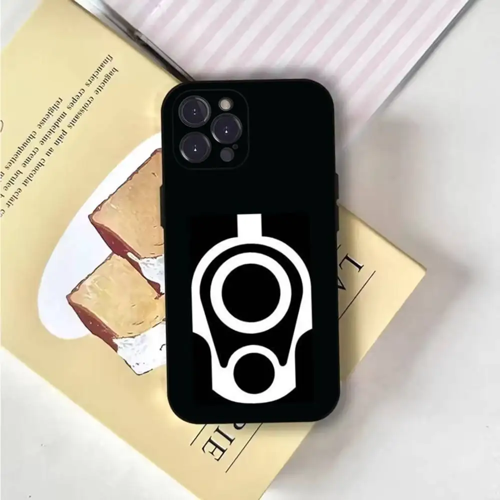 حافظة هاتف بشعار Glock Handgun لهاتف iPhone 17,16,15,14,13,12,Pro,Max,Plus,E,SE4,Air,Mini Black Soft Cover