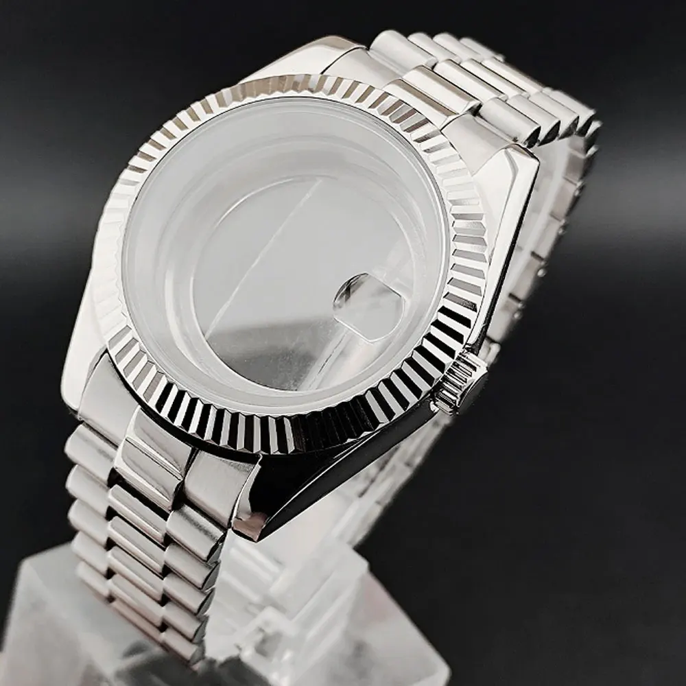 

36MM/39MM Watch Case Fit NH34 NH35 NH36 ETA2824 2836 Movement Sapphire 100m Waterproof Presidential Bracelet Strap