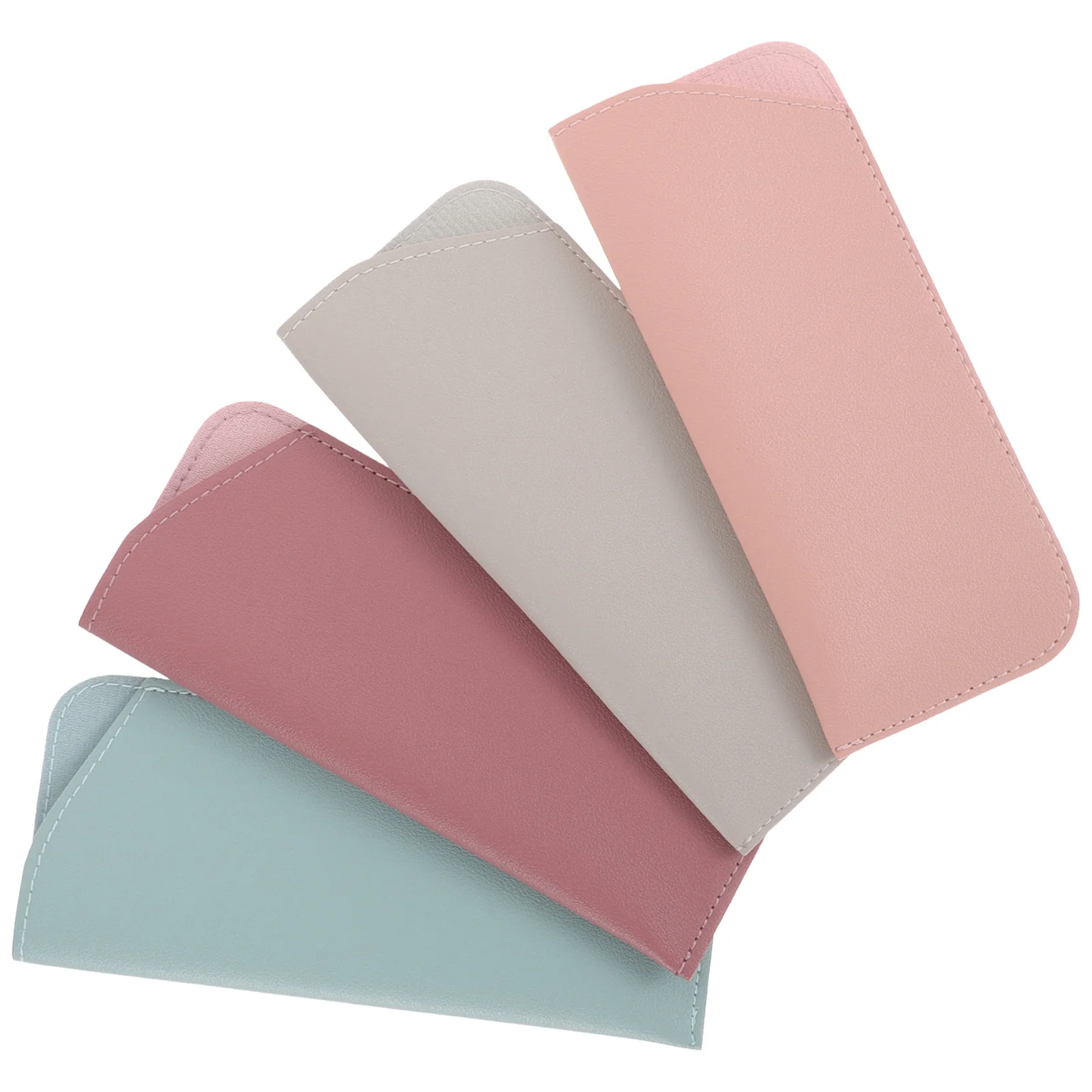 

4pcs Soft Eyeglasses Cases Pu Glasses Pouch For Sunglasses Reading Glasses Scratch-Proof Storage Bag Travel Holder
