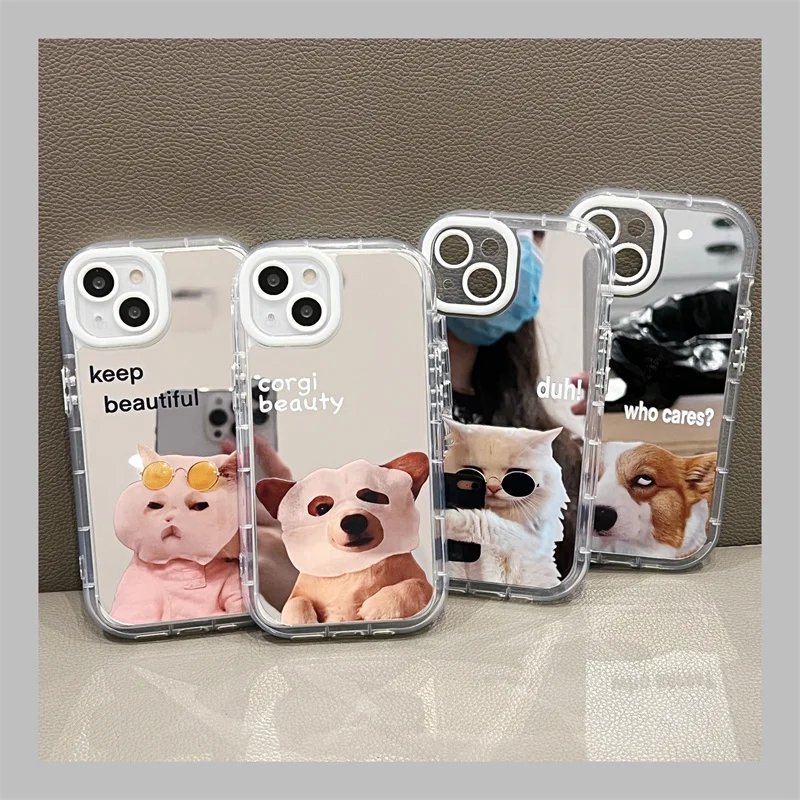 Cute animal phone case IPHONE 15 14 13 12 11 PRO MAX 7 8 PLUS X XR XS MAX Anti-drop soft edge back cover