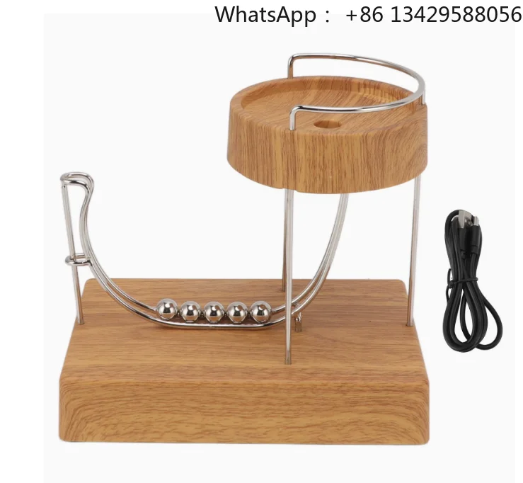 Wood Grain Color Charging Model - Electromagnetic Mute (plastic Imitation Wood) Steel Ball Dynamics Art Ornament Loop Wood