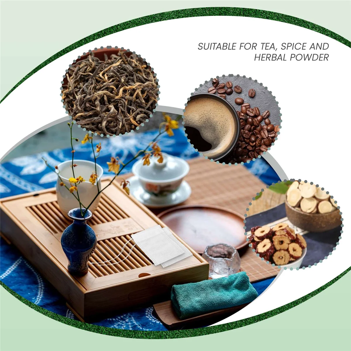 CMCN 100 шт. одноразовые пустые чайные пакетики, термосвариваемая фильтровальная бумага