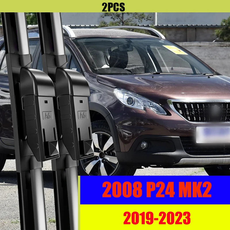 

Wiper Front Wiper Blades For Peugeot 2008 P24 MK2 2019-2023 Windshield Windscreen Window Brushes 24"16" Accessories