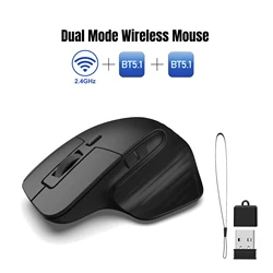 Mini souris sans fil T16, mode touriste, 2.4G + BT5.1, portable, 4800dpi, réglable pour ordinateur portable et PC