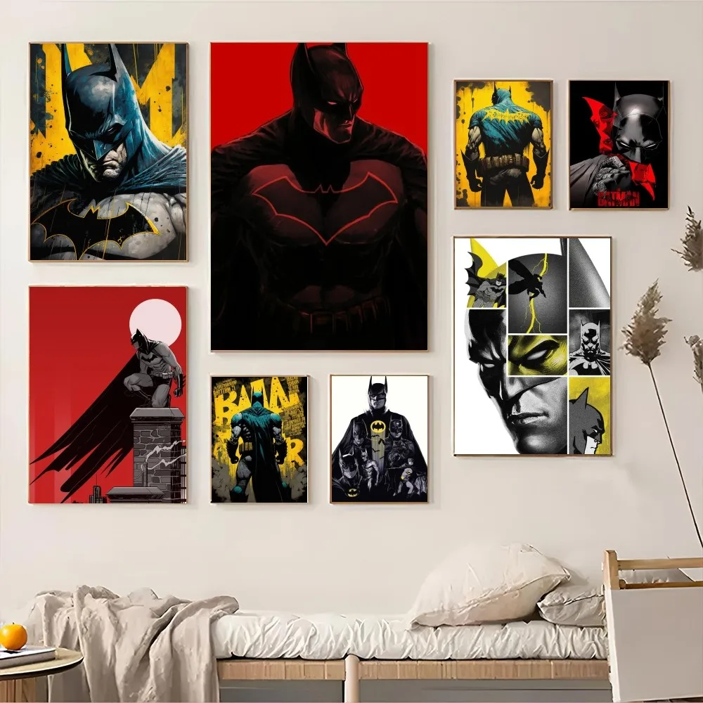 1PC Filmy B-Batman Plakat Samoprzylepna sztuka Wodoodporna naklejka papierowa Kawiarnia Bar Pokój Dekoracja ścienna