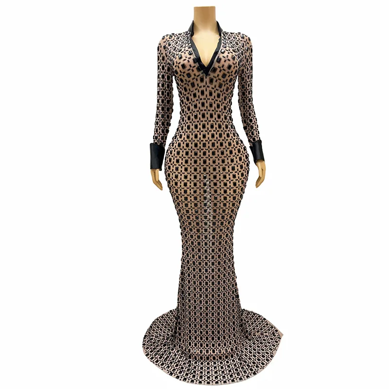 Banquet Trailing Slim Fit Singer Performance Dress Model Catwalk Banquet Party Vestidos De Mujer Elegantes Para Fiesta Robe Fête