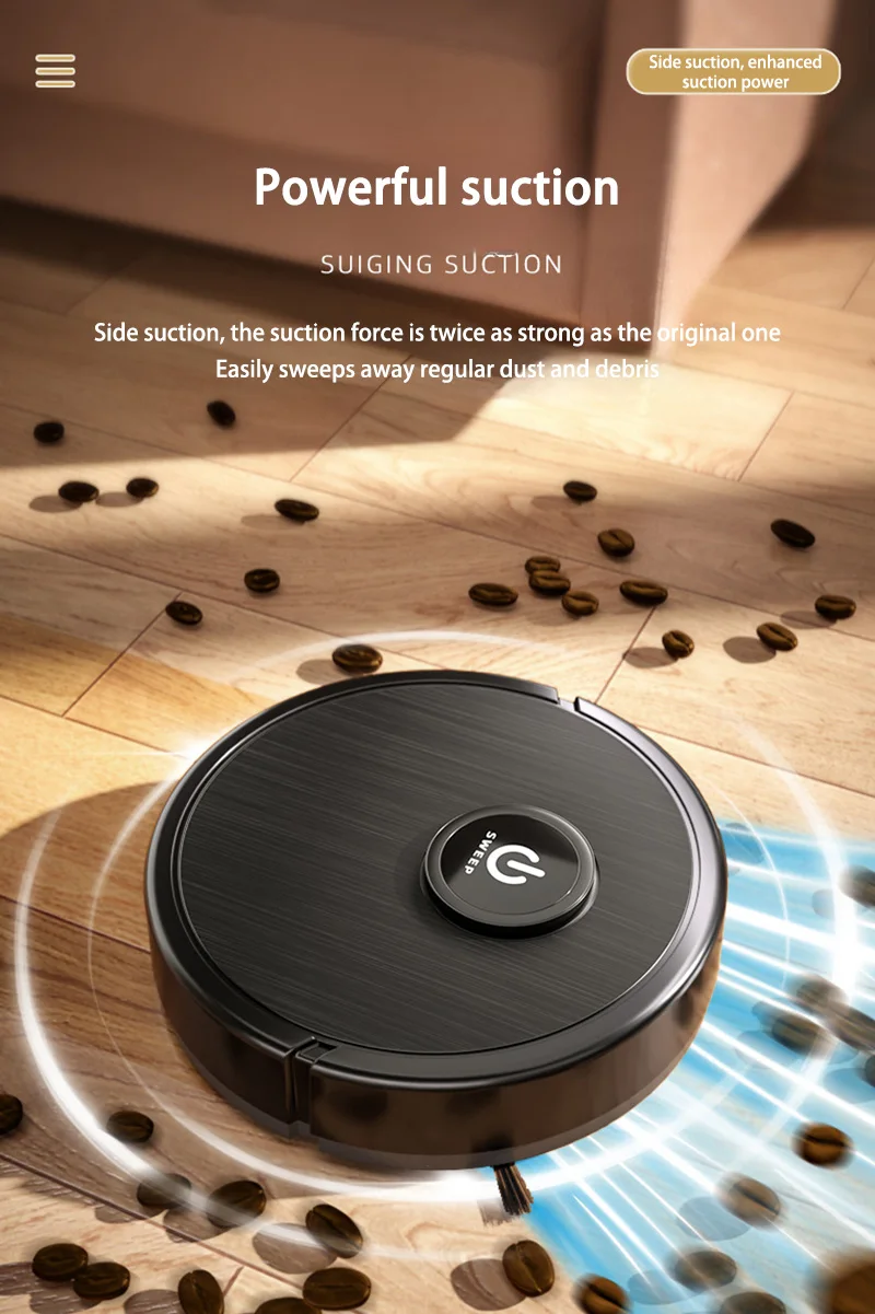 Lenovo 3-in-1 Intelligenter Roboter-Staubsauger 6000Pa Starke Saugkraft Wischfunktion Automatisches Aufladen Lasernavigation Tierhaare Hartböden – Detail 3