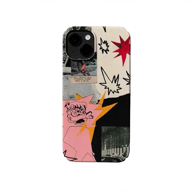 

New Color Sticker Abstract Phone Case for IPHONE 17 Air 16E 15 PROMAX 14 Plus 13 12 MINI 11 PRO 16Plus XR XS Acrylic Phone Cover