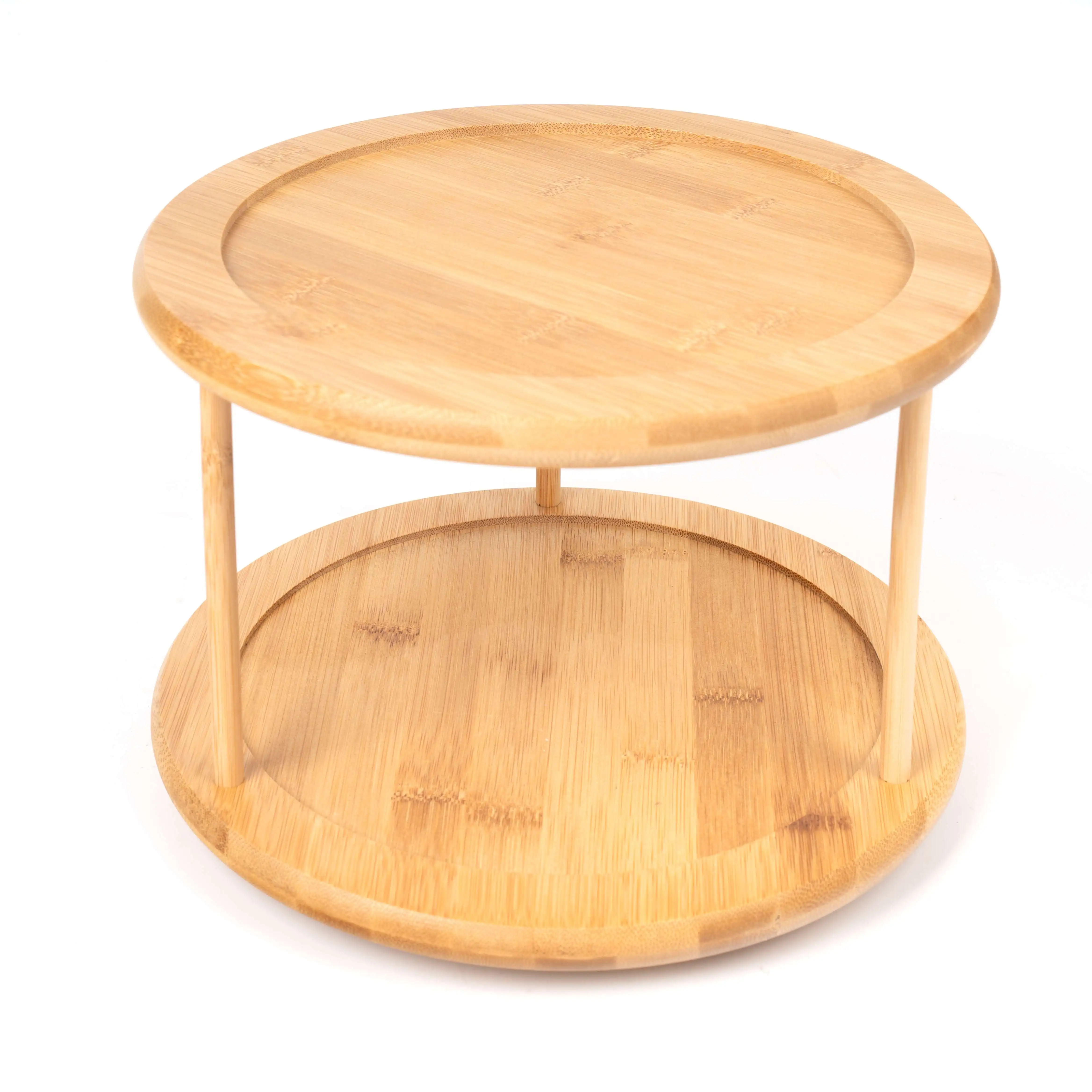 

Kitchen Organizer Bamboo Turntable 2-Tier Spice Rack, 10.04 DIA x 6.89 in