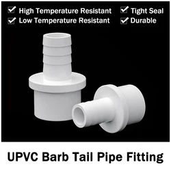 Conector rápido de cola de lengüeta de manguera UPVC, adaptador de plástico de tubo duro de 20x5 ~ 63x50mm, accesorio de juntas de manguera suave para riego de jardín