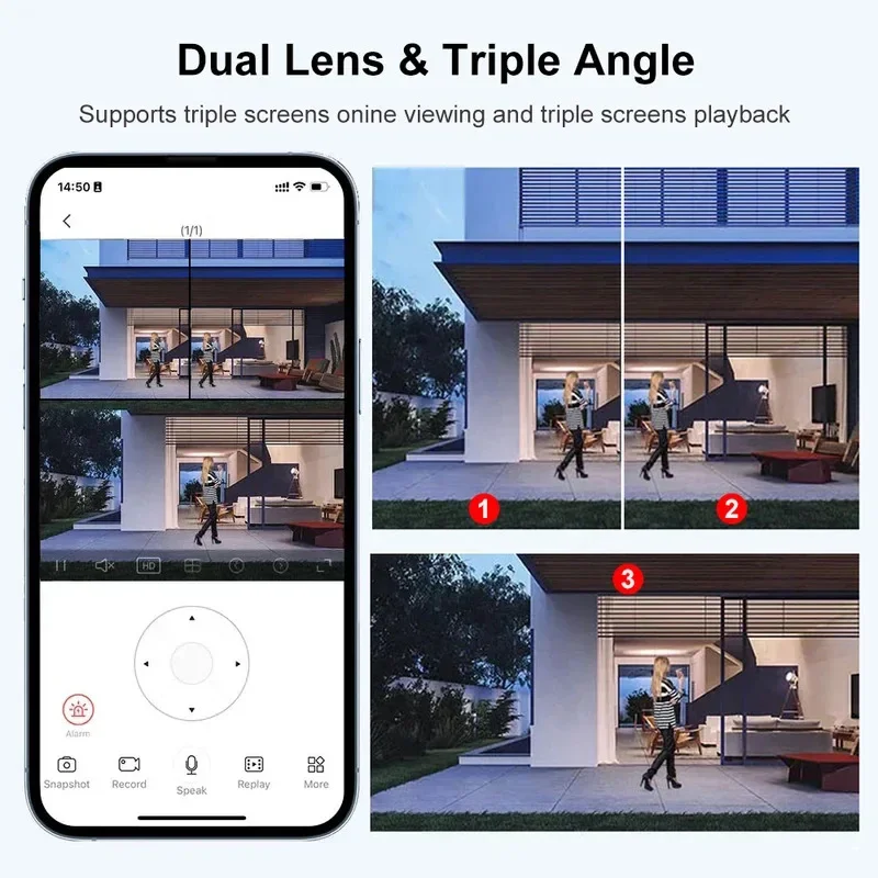 V380 Pro 4G WiFi屋外カメラ 12MP 6K HDナイトビジョン 自動追跡 セキュリティカメラ CCTV ベビーモニター ホームプロテクション