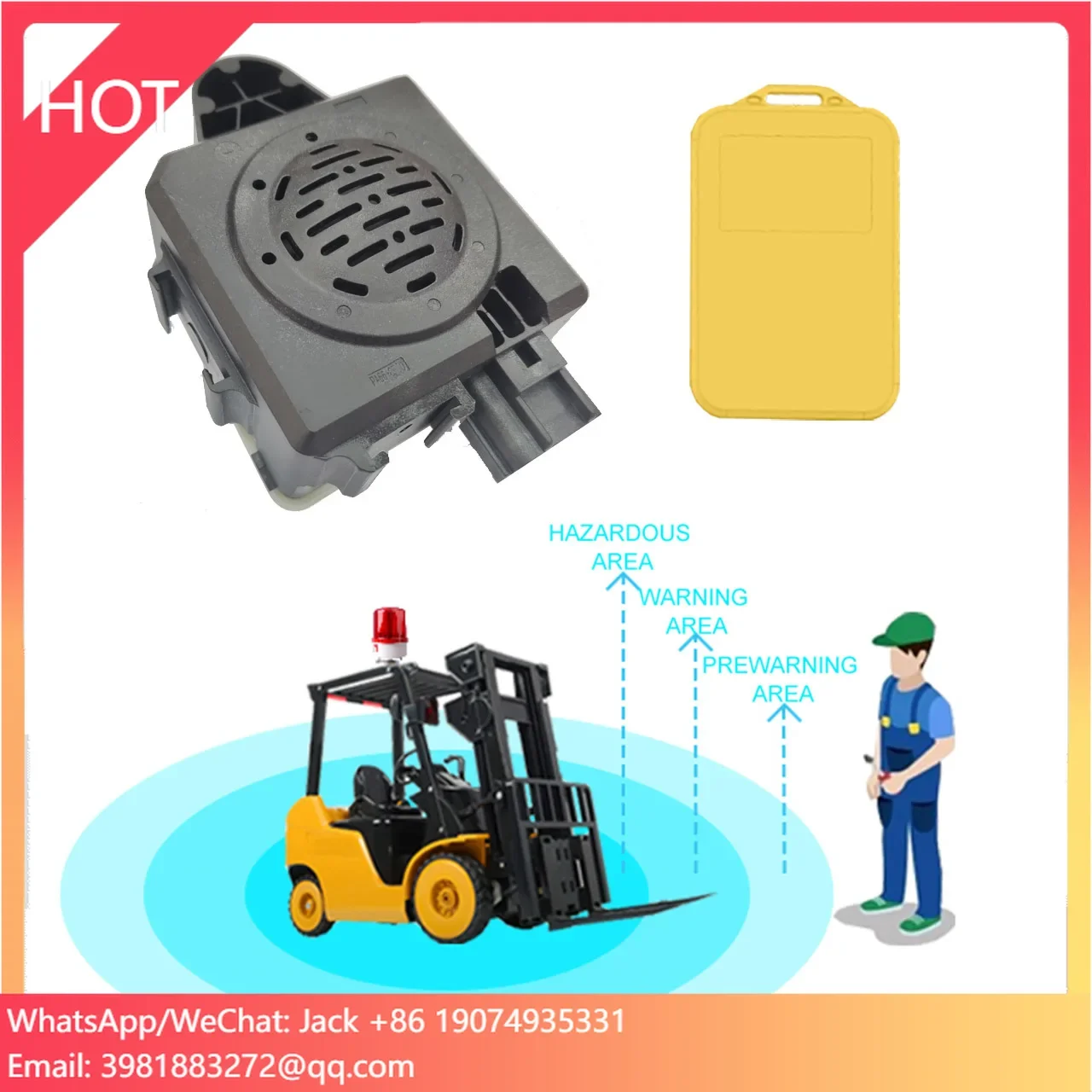 نظام تنبيه تحذير القرب للرافعة الشوكية مع مراقبة متعددة الاتجاهات بزاوية 360 درجة #1