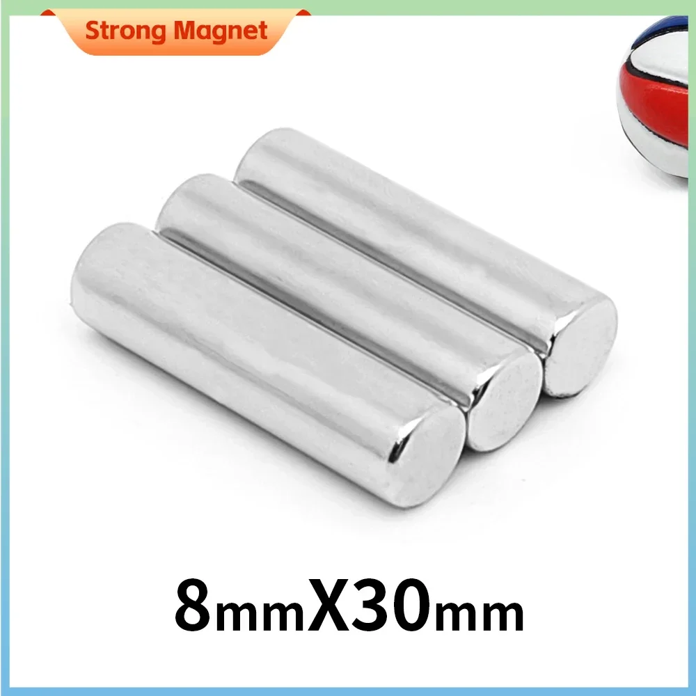 

2~50PCS magnetic sheet 8x30mm Neodymium Magnet 8mm x 30mm N35 NdFeB Round Super Permanent Magnetic imanes Disc magnetic sheet