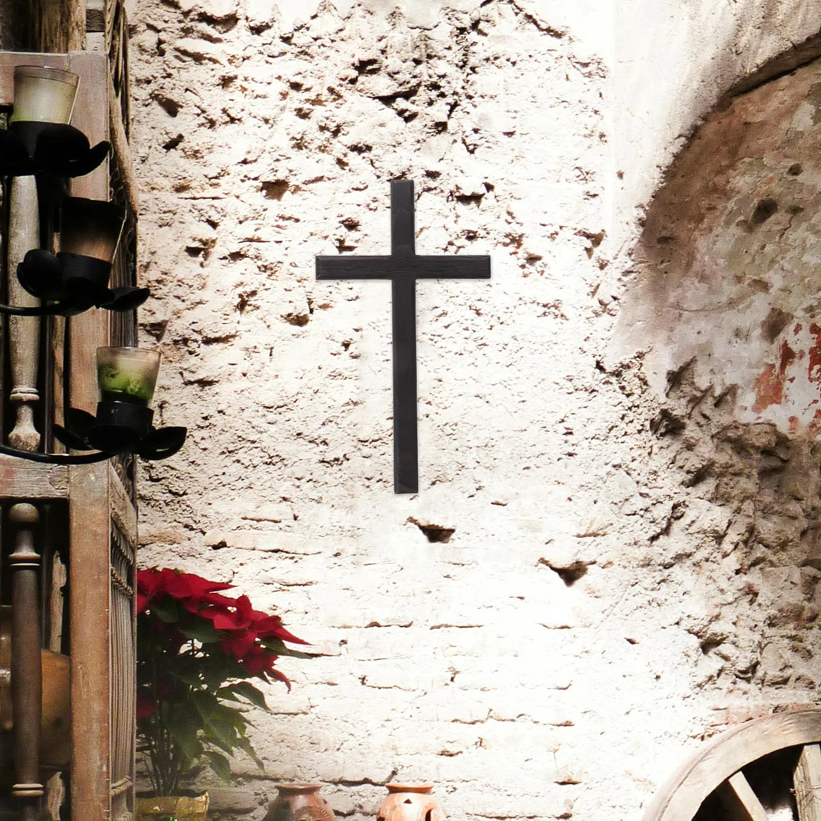 

Wooden Wall Cross Hanging Simple Wood Cross Craft Religious Decor Compact Size for Home Library Hotel Wooden Craft