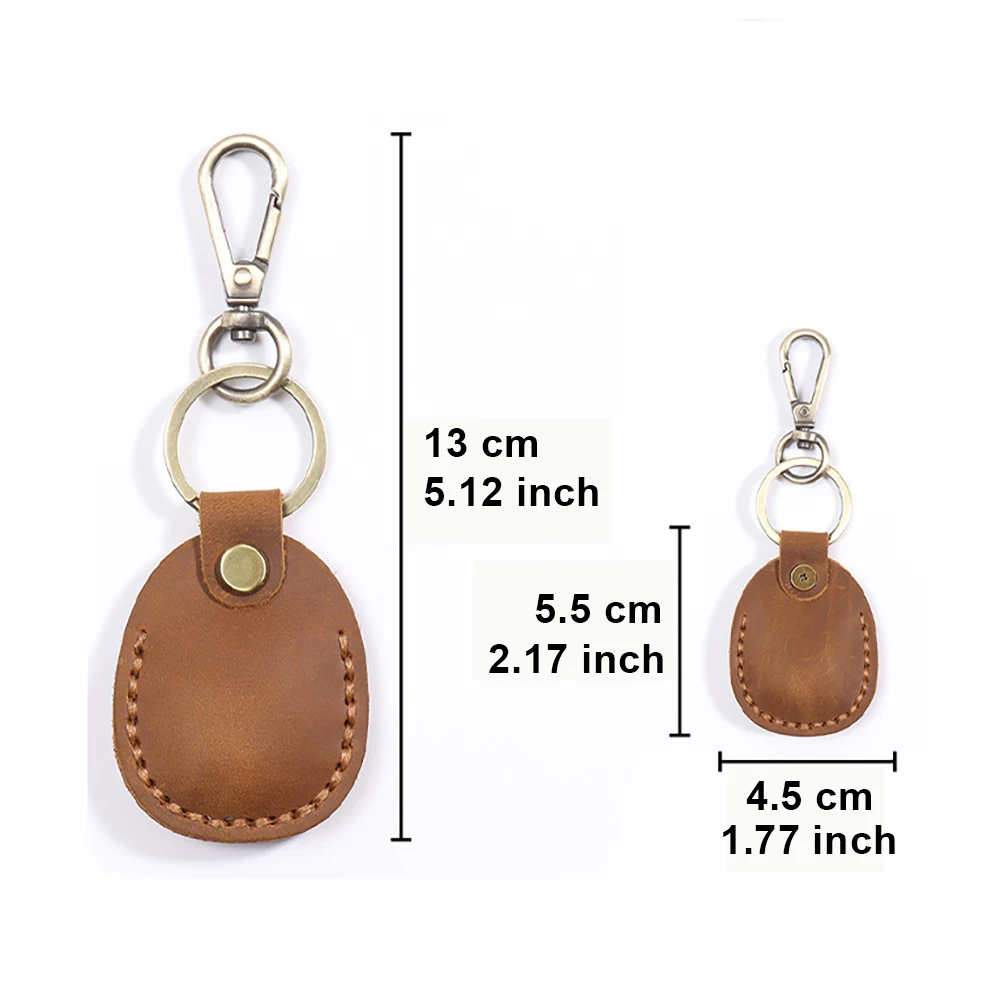 Airtag Case Retro Genuine Leather Airtags Protective Cover Anti-lost Airtag Keychain For Apple Airtag Tracker Device Accessories