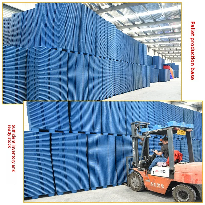 Carrello elevatore con pallet da nove piedi per stampaggio a soffiaggio con pallet in plastica, magazzino con pallet in plastica, pad logistico a prova di umidità
