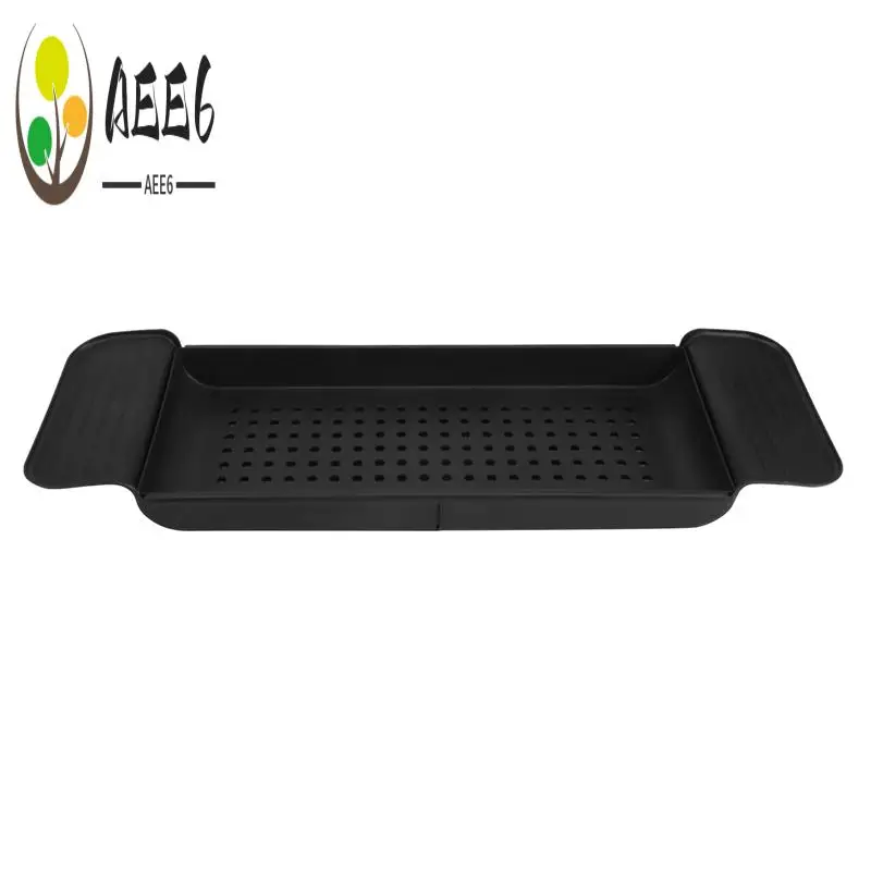 

AEE6-Retractable Bathtub Storage Rack Bath Tray Shelf Tub Bathroom Tools Towel Storage Shelf Kitchen Sink Drain Holder