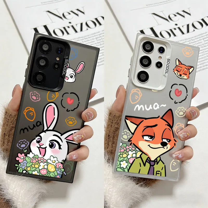 Funda Phone Case For Samsung Galaxy S26 Edge S25 S24 S23 S22 Ultra S21 S20 FE 5G S10 Plus Cover Disney Zootopia Nick Judy