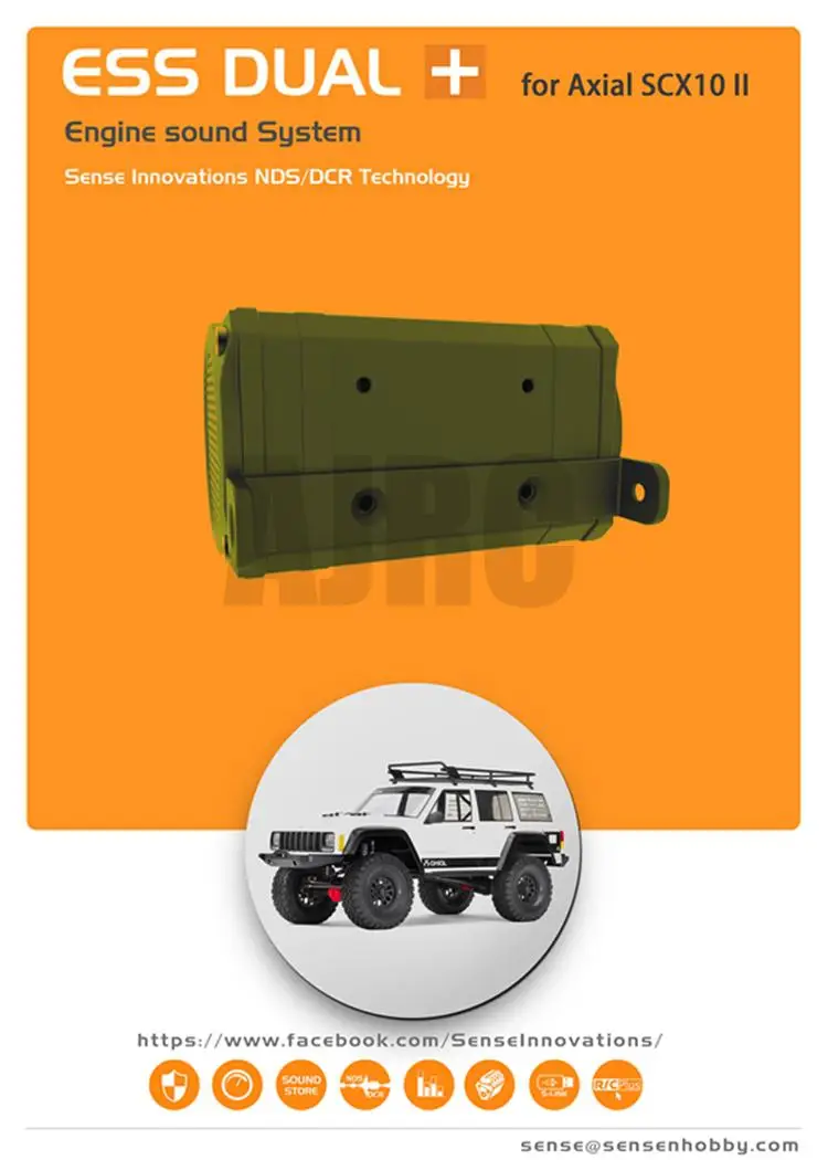 Ess-dual Dual Dual Horn Simulation Sound Group Engine Sound mit Halterung für Trx-4 Trx6 Scx10 D90 Axial Engine Sound Simulator – Detail 2