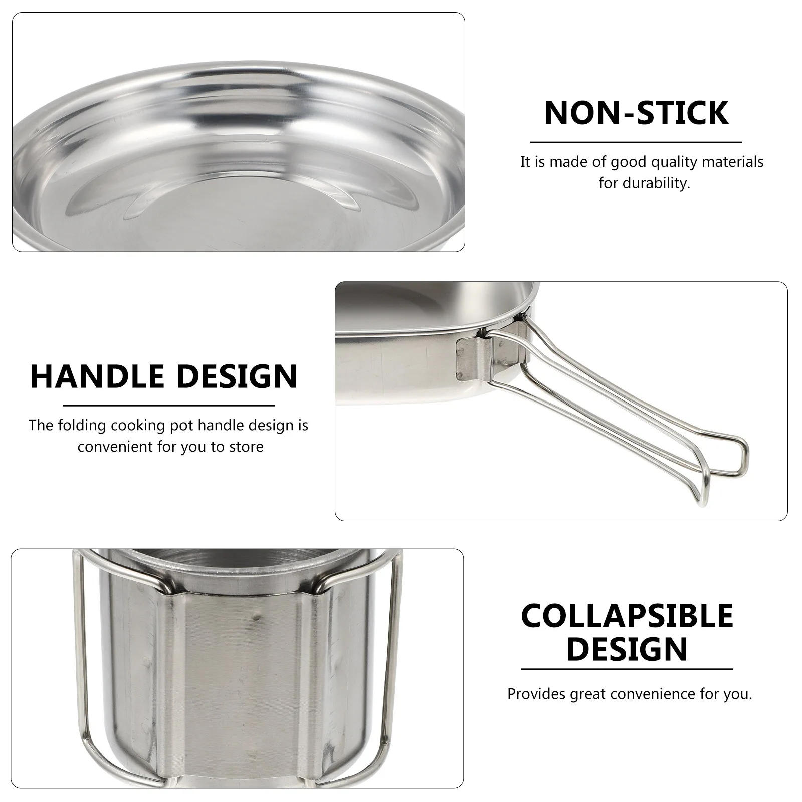 

1 set 1 Set Outdoor Cookware Set Portable Camping Cooking Pot Frying Pan Cups For Picnic Hiking Climbing Bbq Lightweight Durable