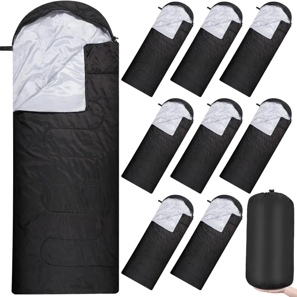 10 Uds. Sacos de dormir para acampar de 0 grados a granel para adultos sacos de dormir para clima frío 4 estaciones cálidos impermeables ligeros con compr