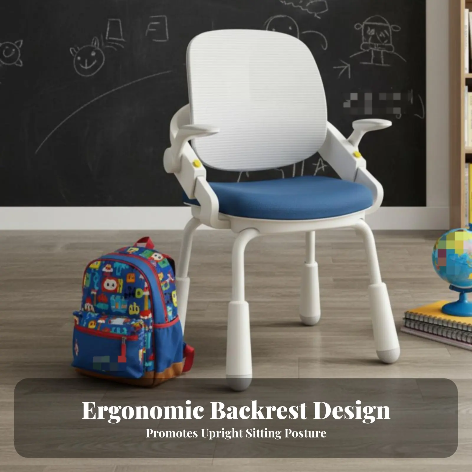 

Adjustable Ergonomic kids' Chair With Footrest Splitsupport Student Chair Soft Padded Breathable Mesh for Students, study, Home