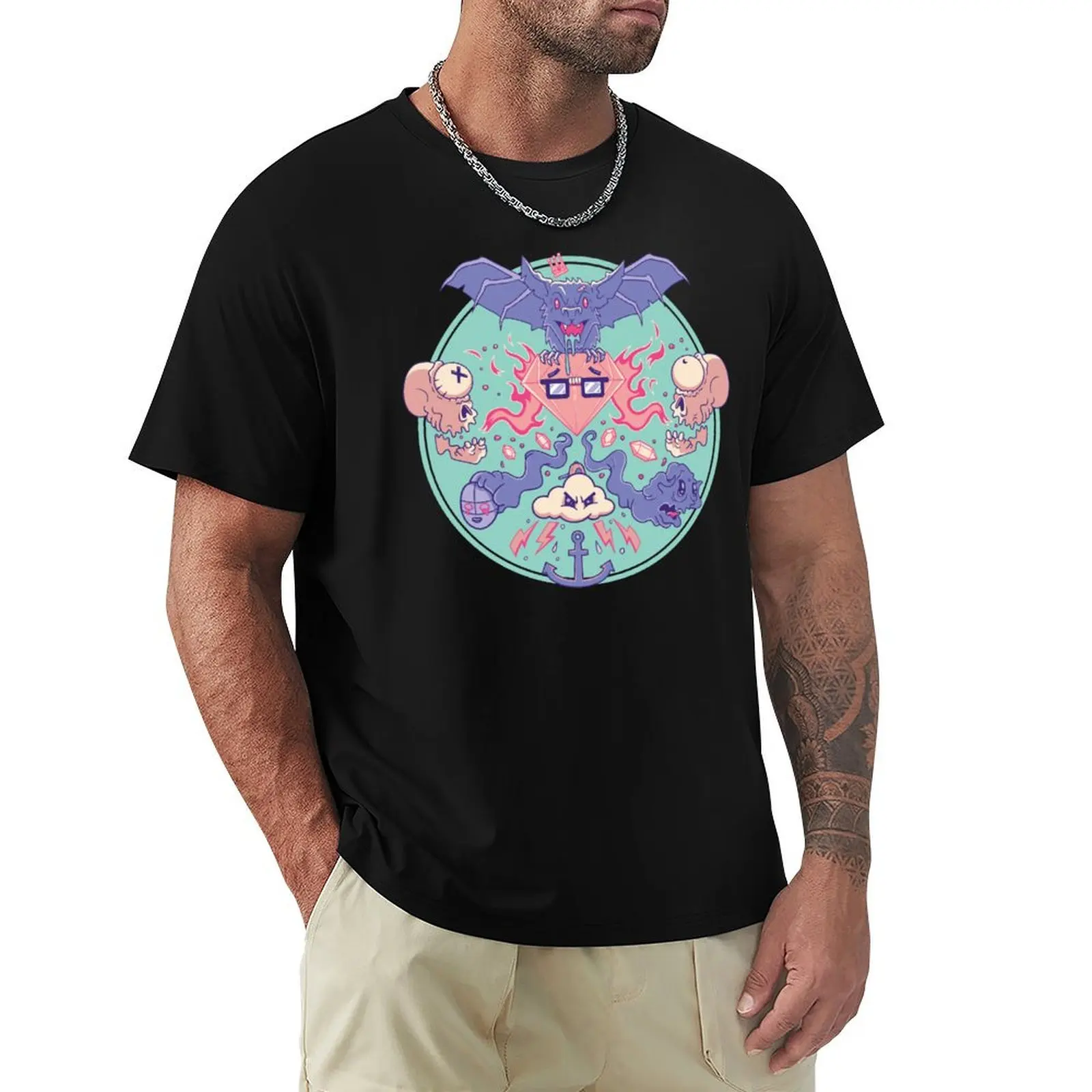 Ghastly Ghouls and Ghosts with Gems T-Shirt man t shirts cotton T-Shirt