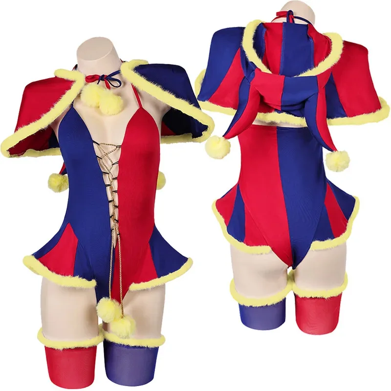 

Pomni Cosplay Sexy Fantasy Lingerie Suits Cartoon TV Magical Clown Costume Disguise Adult Women Fantasia Outfit