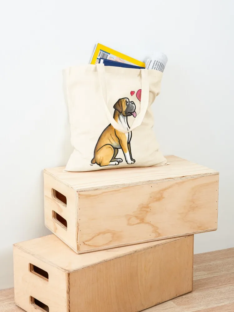 Boxer dog love Tote Bag tote bag free delivery bags reusable shopping bags Shopper bag