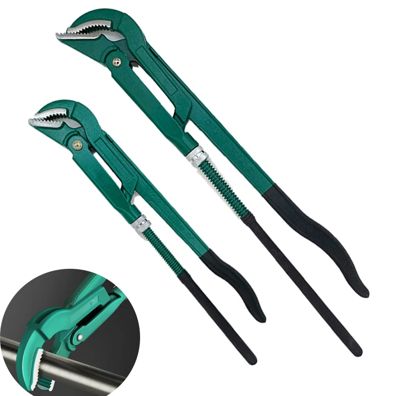 Heavy Duty Encanamento Ferramentas Manuais Torque Ajustável do Encanador Wrench com 45 ° Jaws Swedish Pipe Atividade Wrench em 15 em em