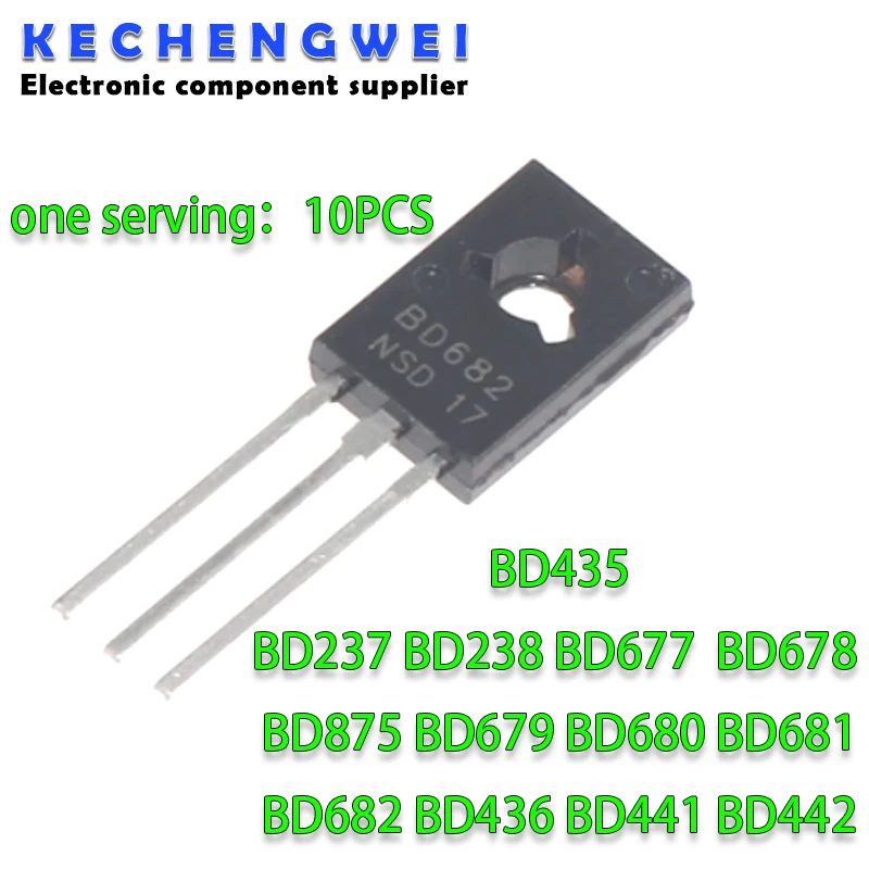 10pcs BD237 BD679 BD680 BD681 BD682 TO-126 BD238 BD677 BD678 BD875 BD435 BD436 BD441 BD442 TO126 Transistor