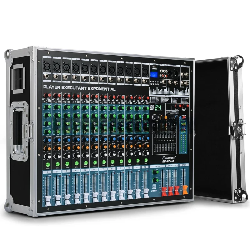 EP8-12 Mixer With Power Amplifier, All-In-One Air Box, 24 Effects, Bluetooth Performance, Wedding Sound.