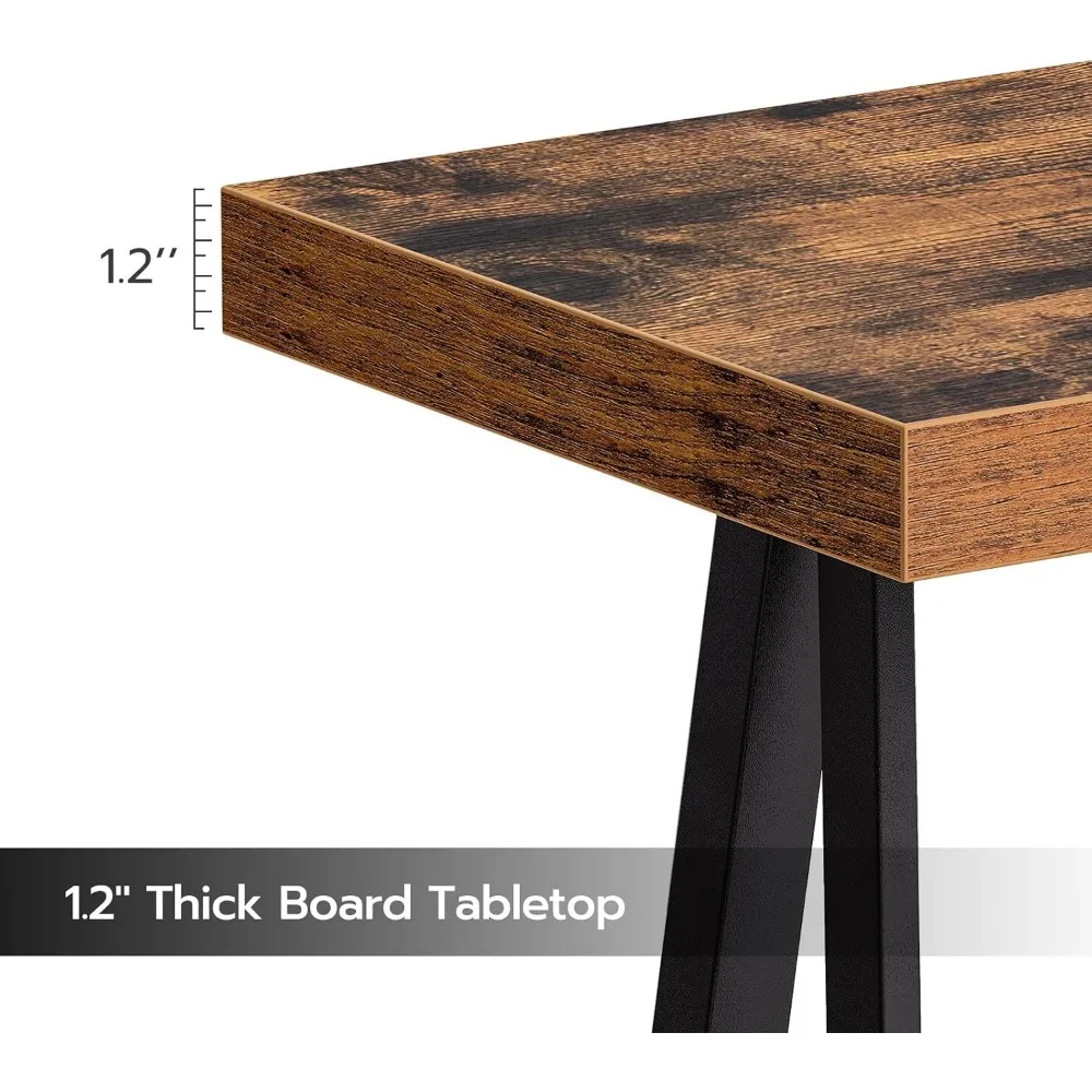 طاولة وحدة التحكم، 63 طاولة مدخل صناعية، طاولة أريكة طويلة جدًا خلف الأريكة، دعم على شكل X، للمدخل، المدخل، المعيشة