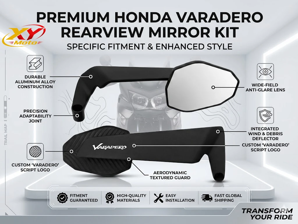 Motorrad-Winglet-Spiegel-Kit ohne toten Winkel, Windflügel-Rückspiegel für Honda XL 1000 XL1000 VARADERO 1999-2013