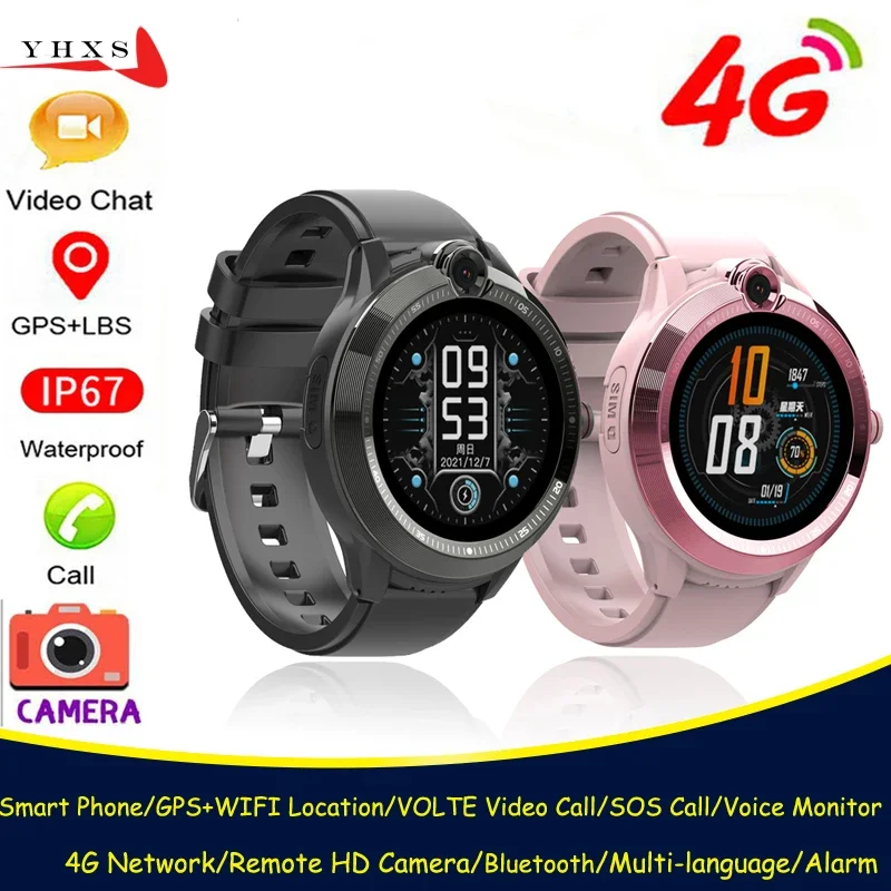 IP67 Waterproof Smart 4G Remote Camera GPS WI-FI Kid Students Wristwatch Video Call Monitor Tracker Location Android Phone Watch