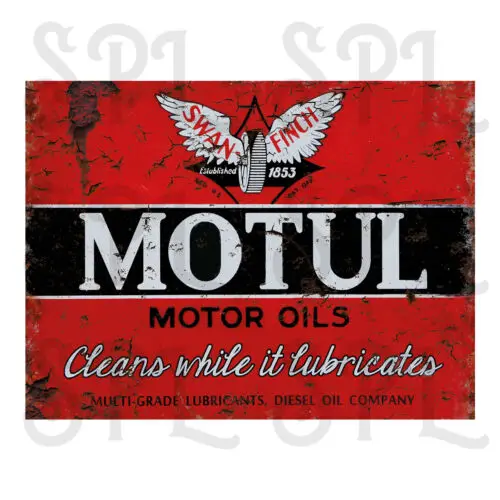 Motul Retro réplica estilo letrero de estaño de metal/placa decoración del hogar