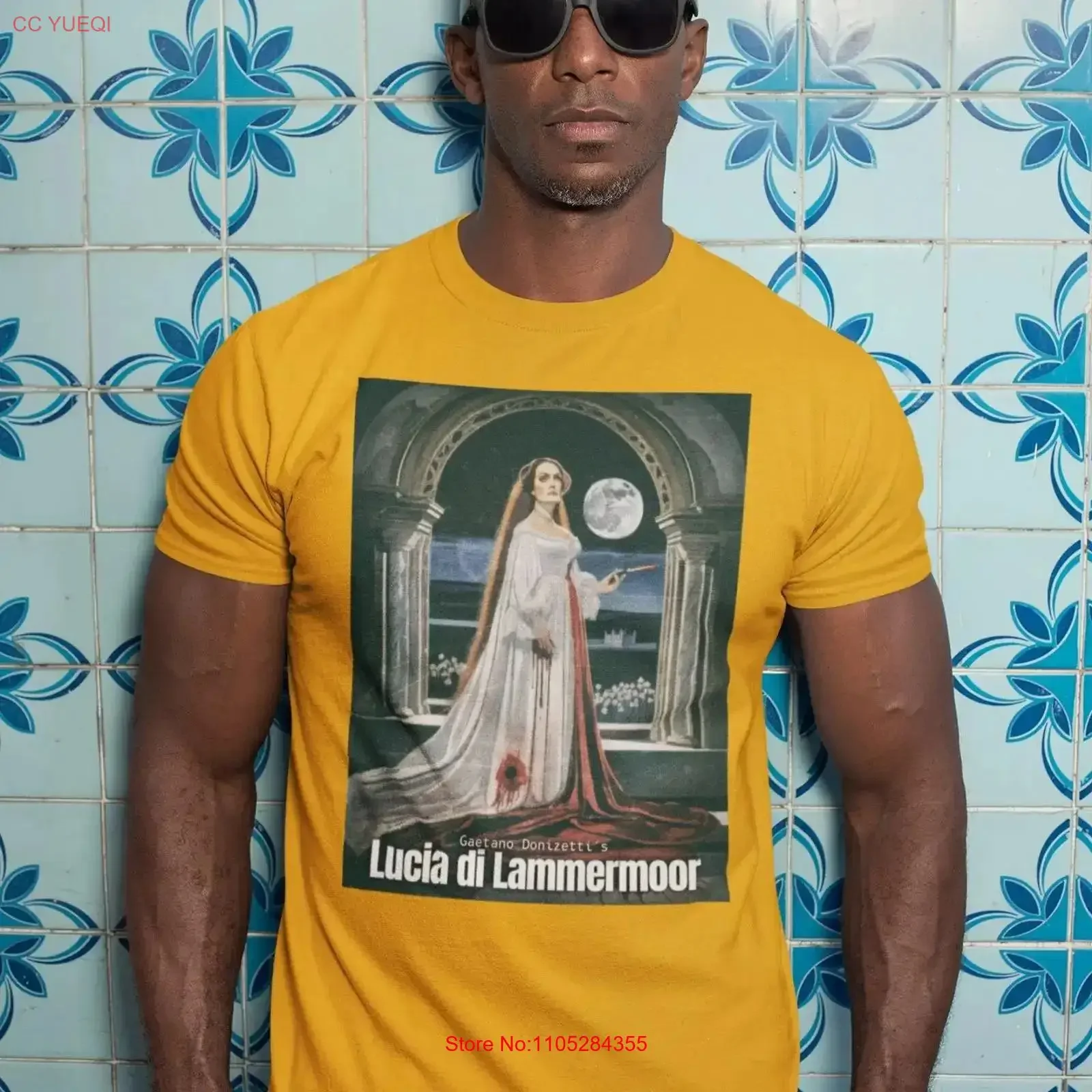 Gaetano Donizetti Lucia di Lamermoor Opera Classic Crewneck T shirt Music Teacher vintage Washed Stretched Casual Unisex
